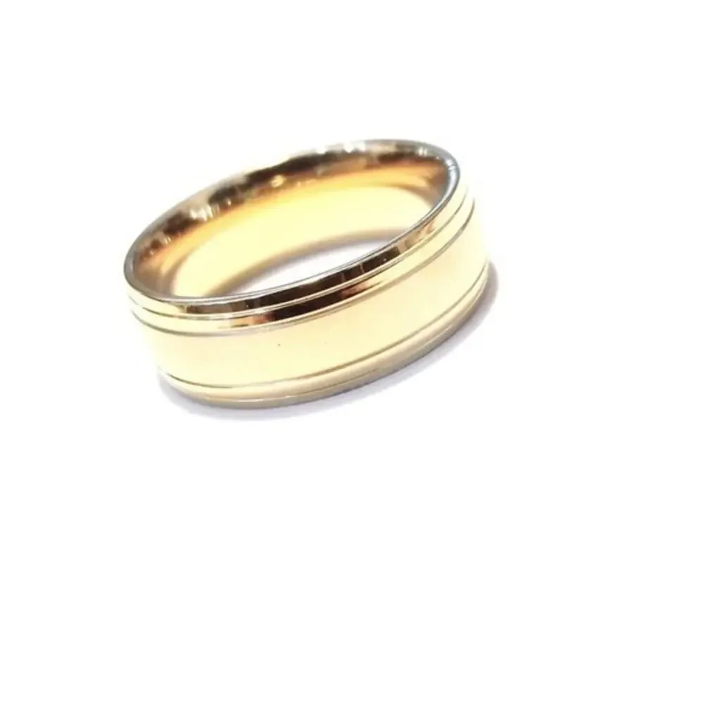 New gold 316L stainless steel ring size 13‎